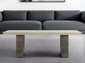 Gray and Dark Gray Solid Wood and Concrete Coffee Table - 24-inch