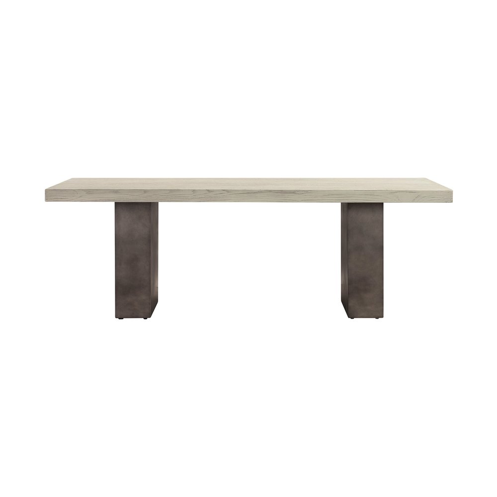 Gray and Dark Gray Solid Wood and Concrete Coffee Table - 24-inch