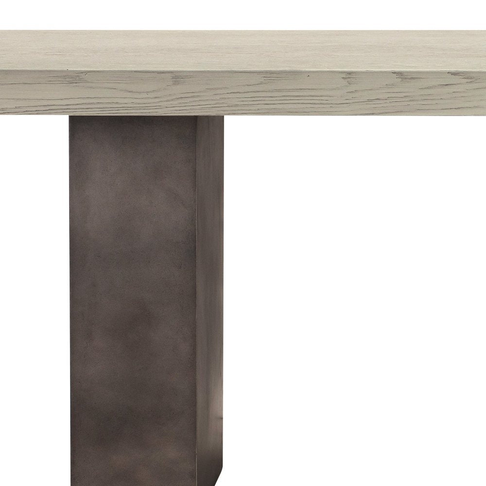 Gray and Dark Gray Solid Wood and Concrete Coffee Table - 24-inch