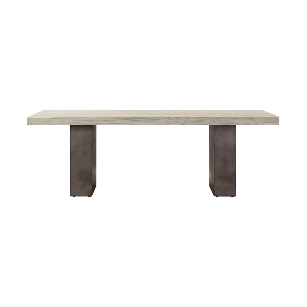 Gray and Dark Gray Solid Wood and Concrete Coffee Table - 24-inch
