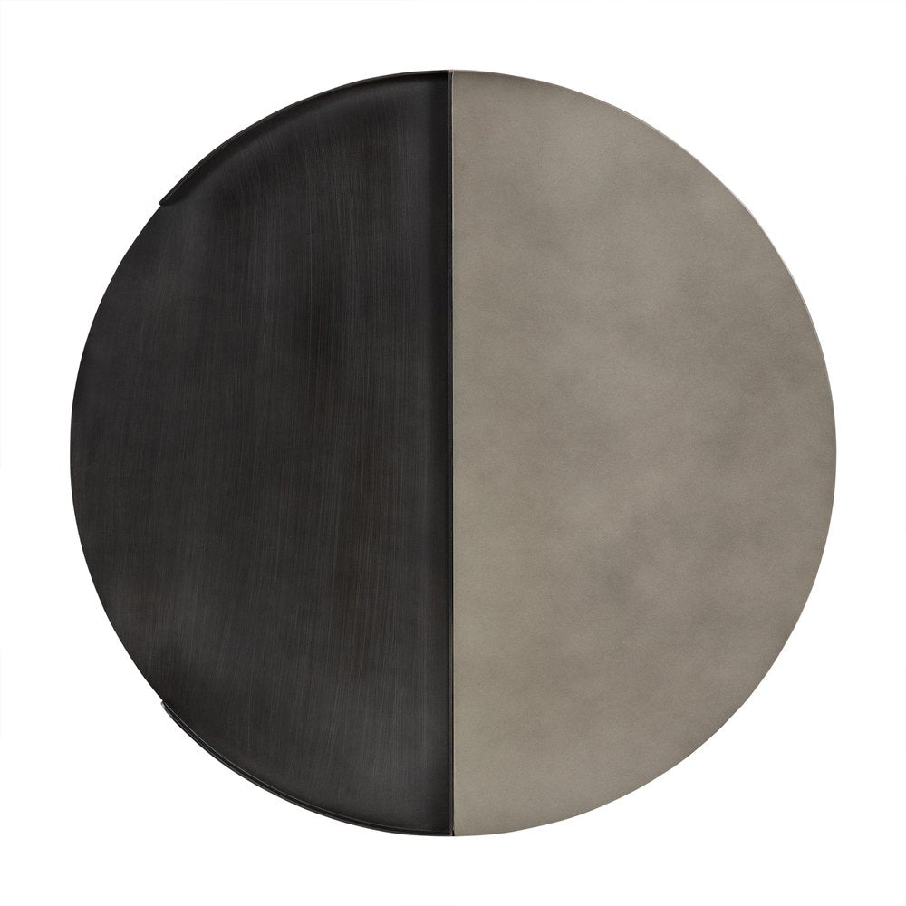 Gray and Black Concrete and Metal Round Coffee Table - 32-inch