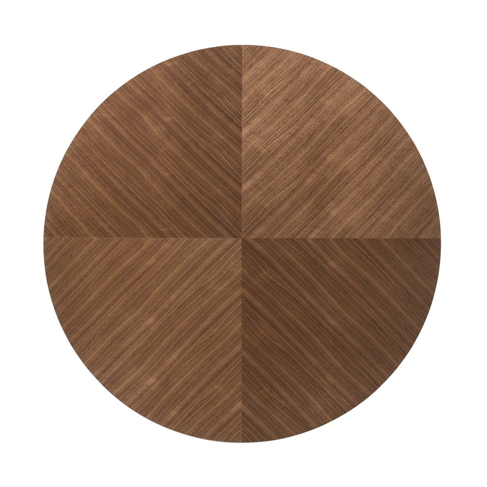 Brown and Black Solid Wood and Metal Round Coffee Table - 36-inch