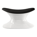 Black and White Wool and Fiberglass Contempo Footstool Ottoman