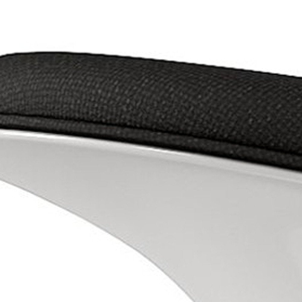 Black and White Wool and Fiberglass Contempo Footstool Ottoman