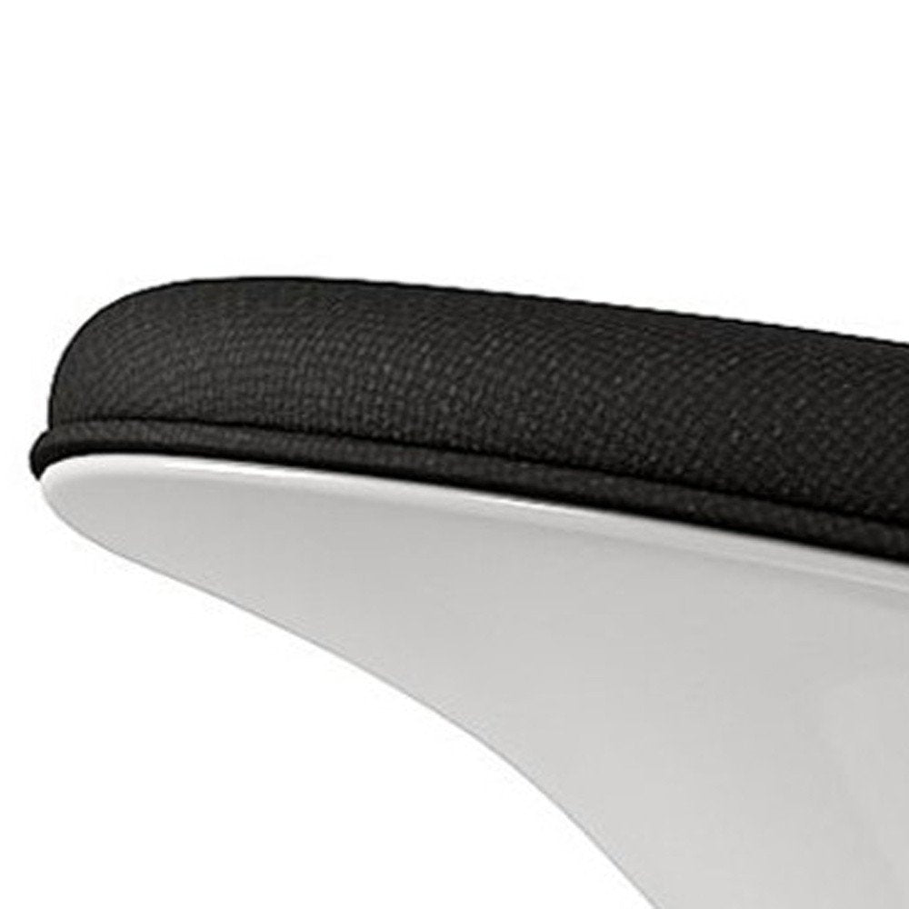 Black and White Wool and Fiberglass Contempo Footstool Ottoman