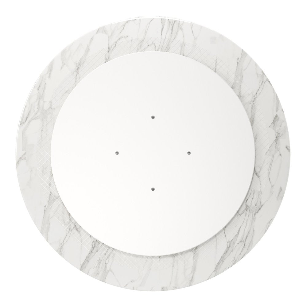 White and Gold Marble and Metal Dining Table - 32-inch