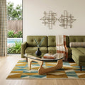 Clear and Natural Glass and Solid Wood Triangle Coffee Table - 50-inch