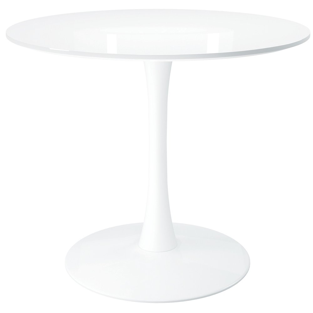 White Metal Dining Table - 36-inch
