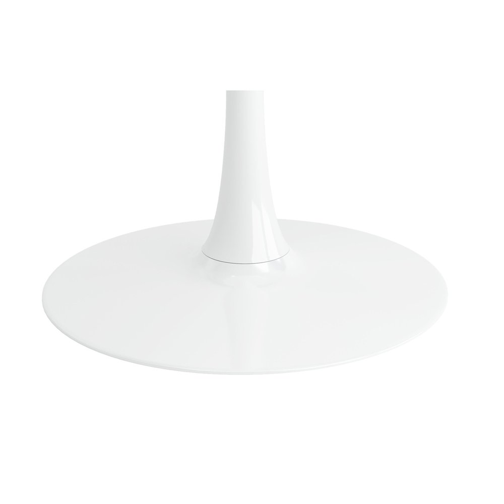 White Metal Dining Table - 36-inch
