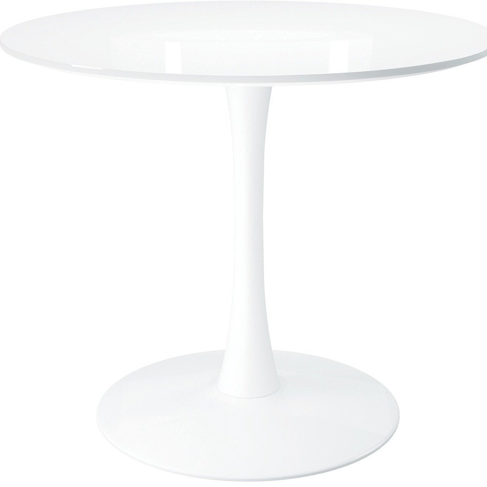 White Metal Dining Table - 36-inch