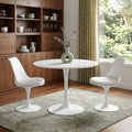 White Metal Dining Table - 32-inch