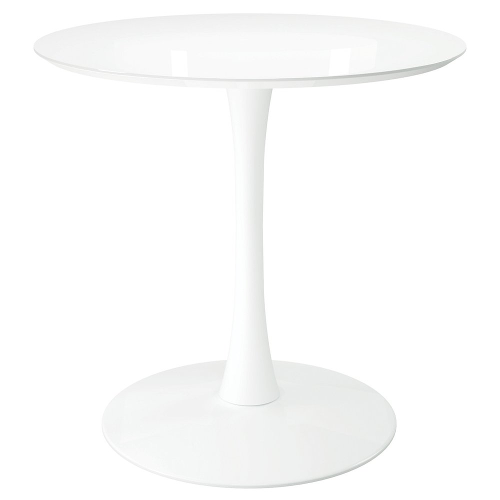 White Metal Dining Table - 32-inch