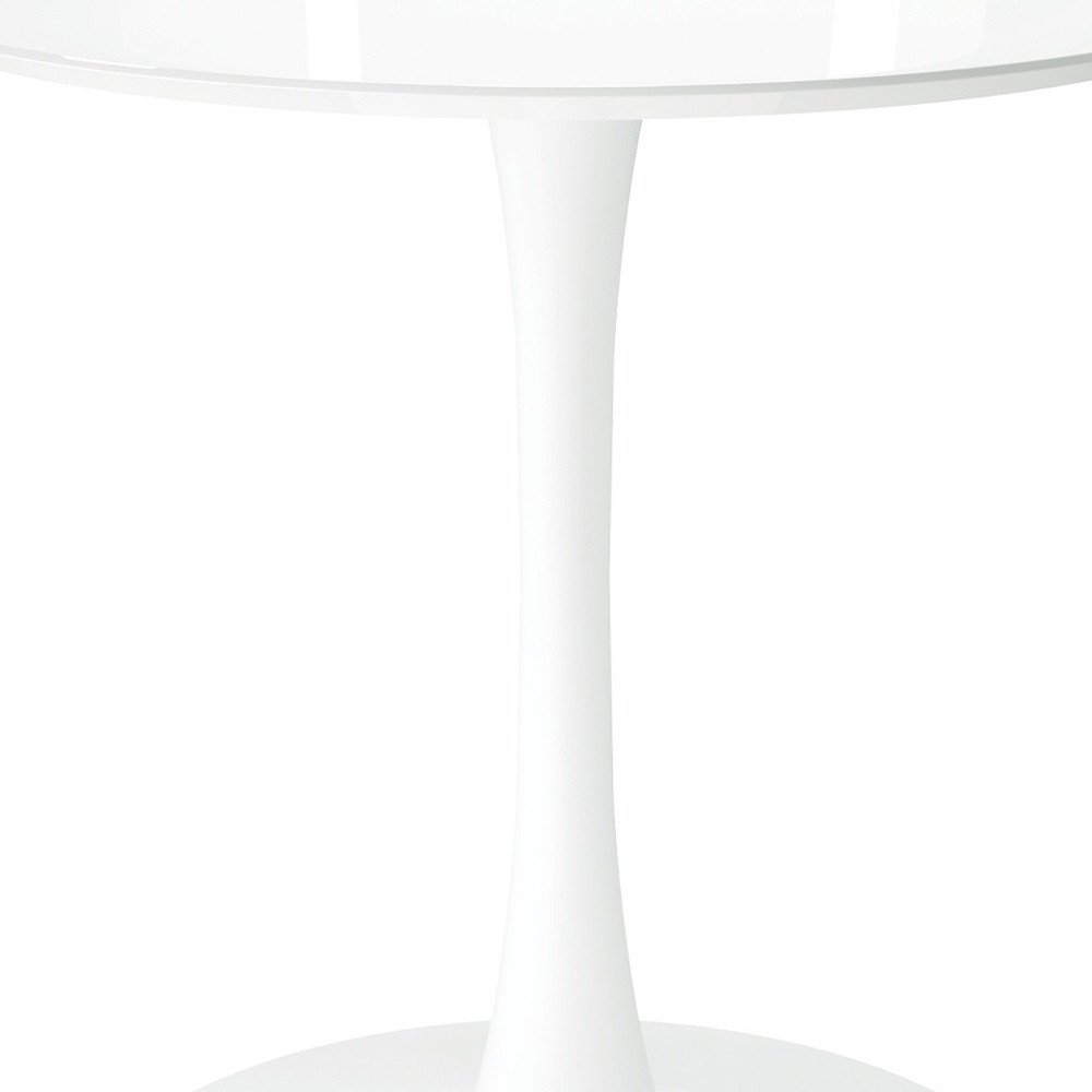 White Metal Dining Table - 32-inch