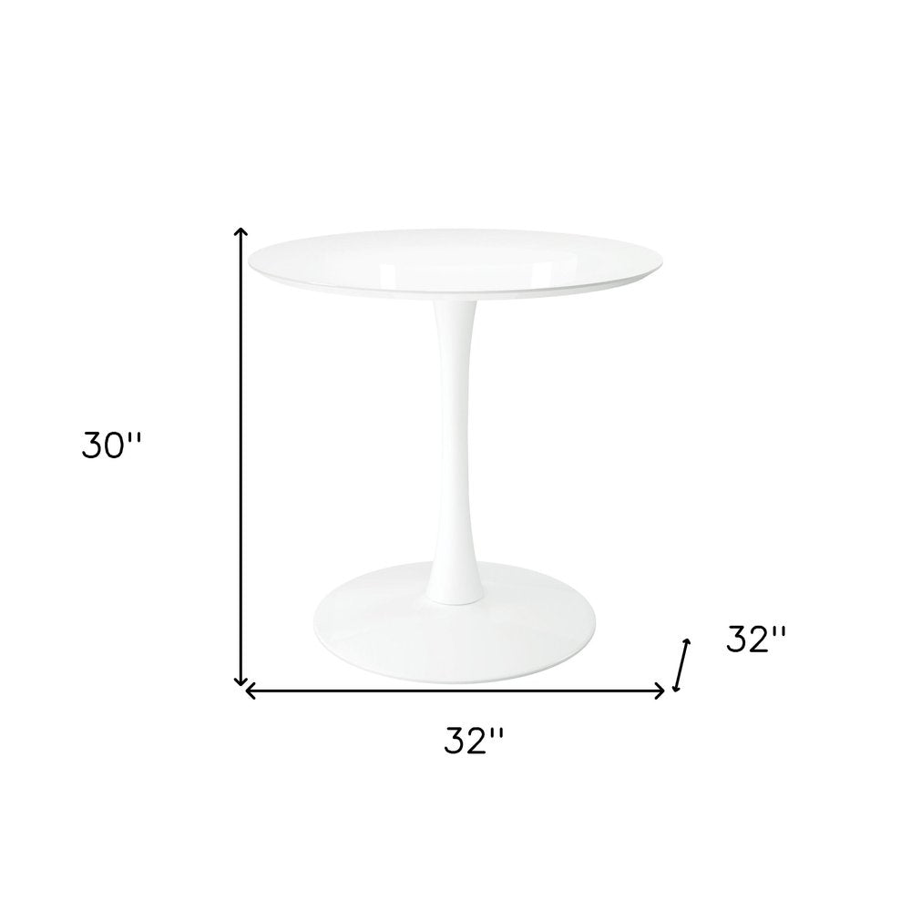 White Metal Dining Table - 32-inch