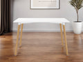 White and Natural Solid Wood Dining Table - 30-inch
