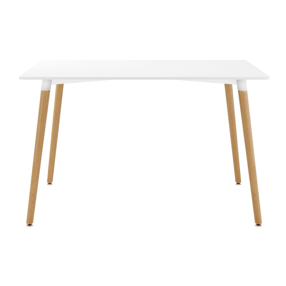 White and Natural Solid Wood Dining Table - 30-inch