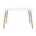 White and Natural Solid Wood Dining Table - 30-inch
