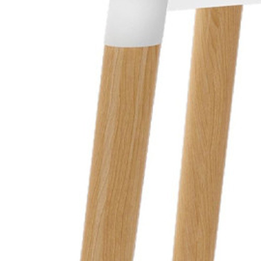 White and Natural Solid Wood Dining Table - 30-inch