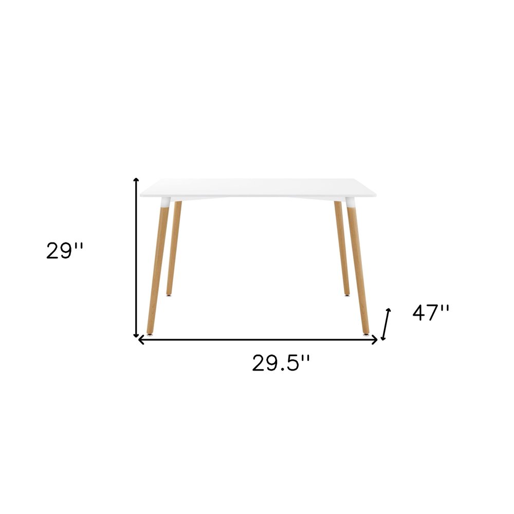 White and Natural Solid Wood Dining Table - 30-inch