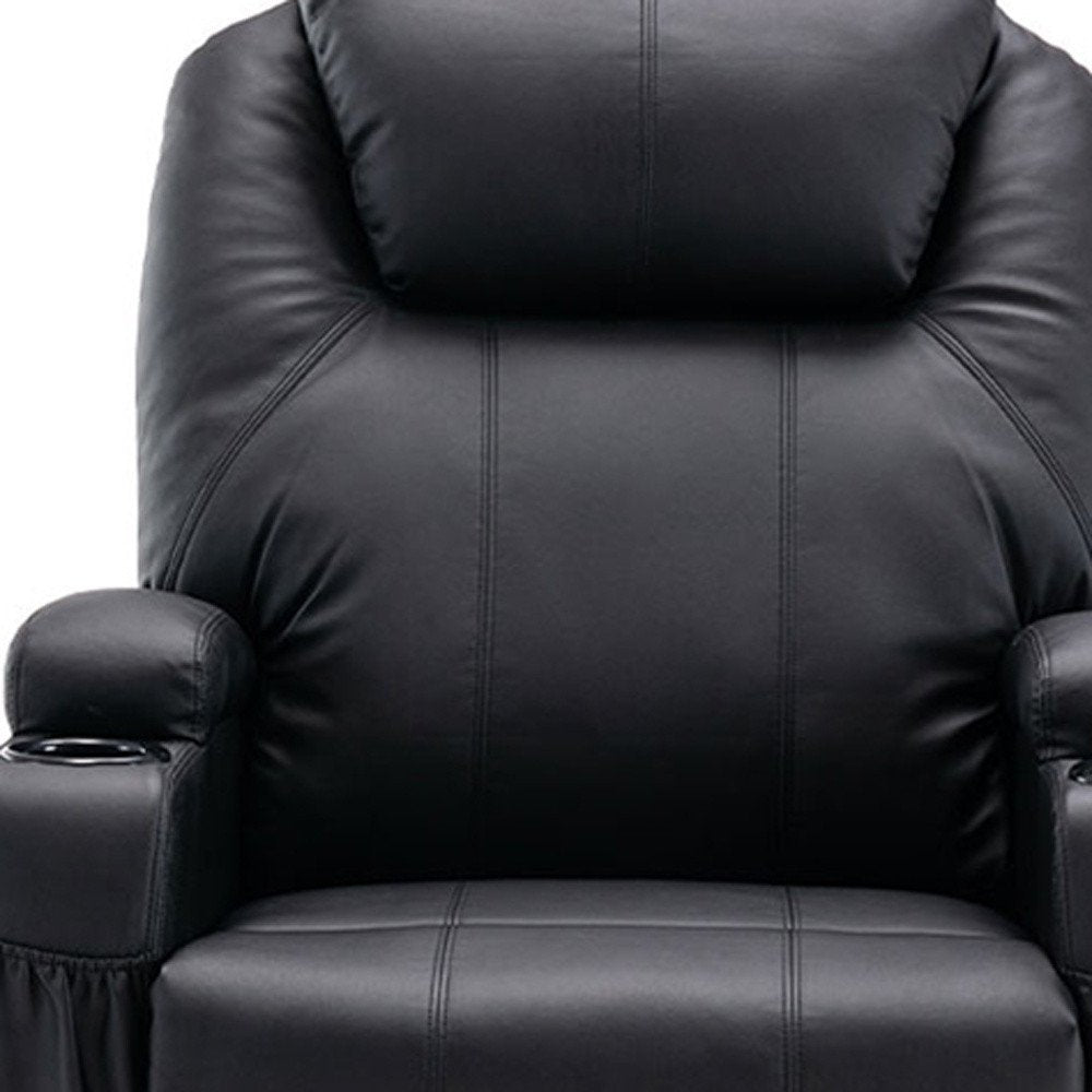 Black Power Heated Massage Lift Assist Recliner - 33-inch