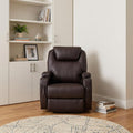 Brown Faux Leather Power Heated Massage Lift Assist Recliner - 33-inch