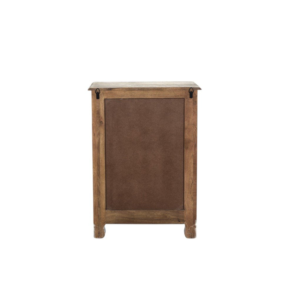 White Solid Wood Distressed One Drawer Nightstand - 30-inch