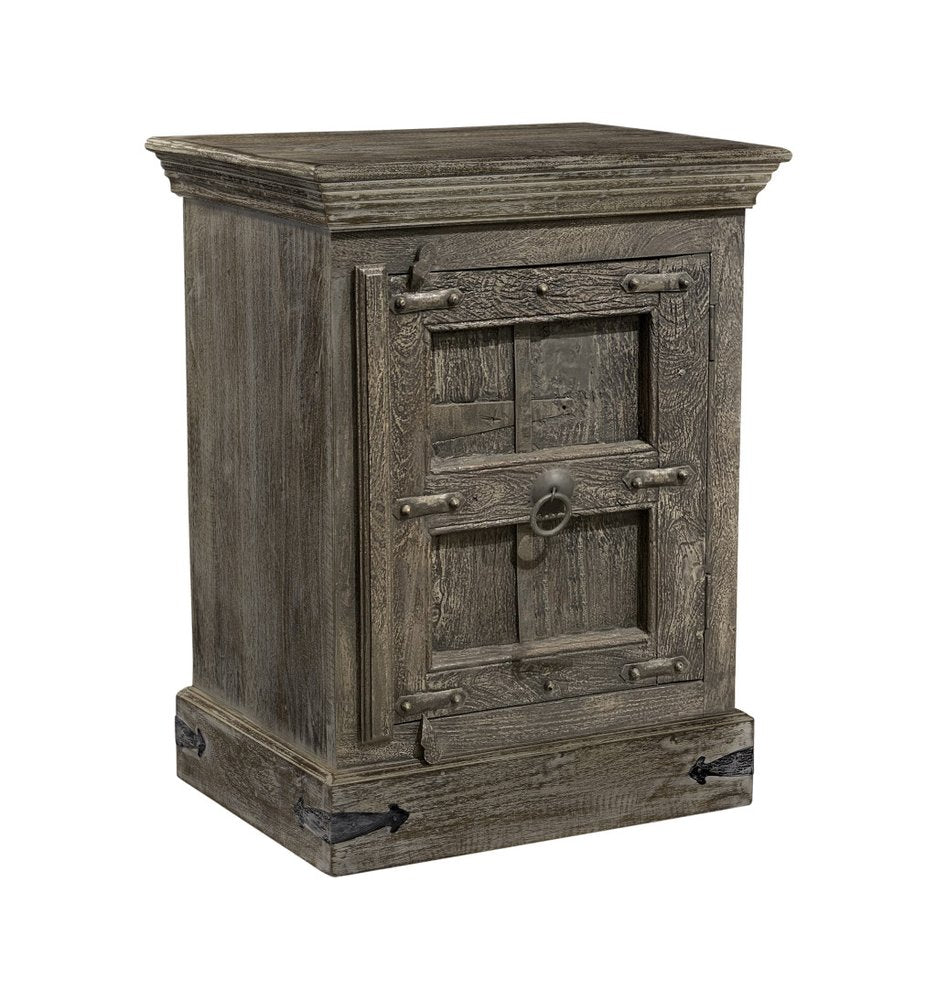 Brown Solid Wood Distressed Nightstand - 36-inch