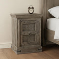 Brown Solid Wood Distressed Nightstand - 36-inch