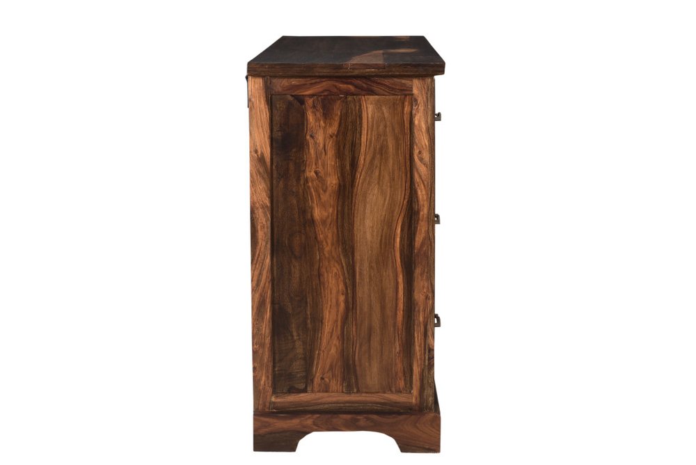 Dark Brown Solid Wood Six Drawer Dresser - 60-inch