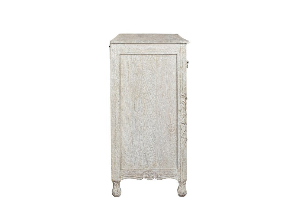 White Solid Wood Seven Drawer Dresser - 57-inch