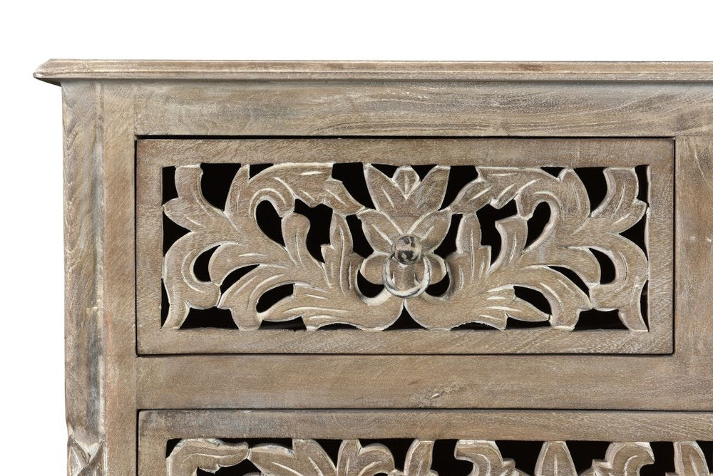 Gray Solid Wood Seven Drawer Dresser - 57-inch