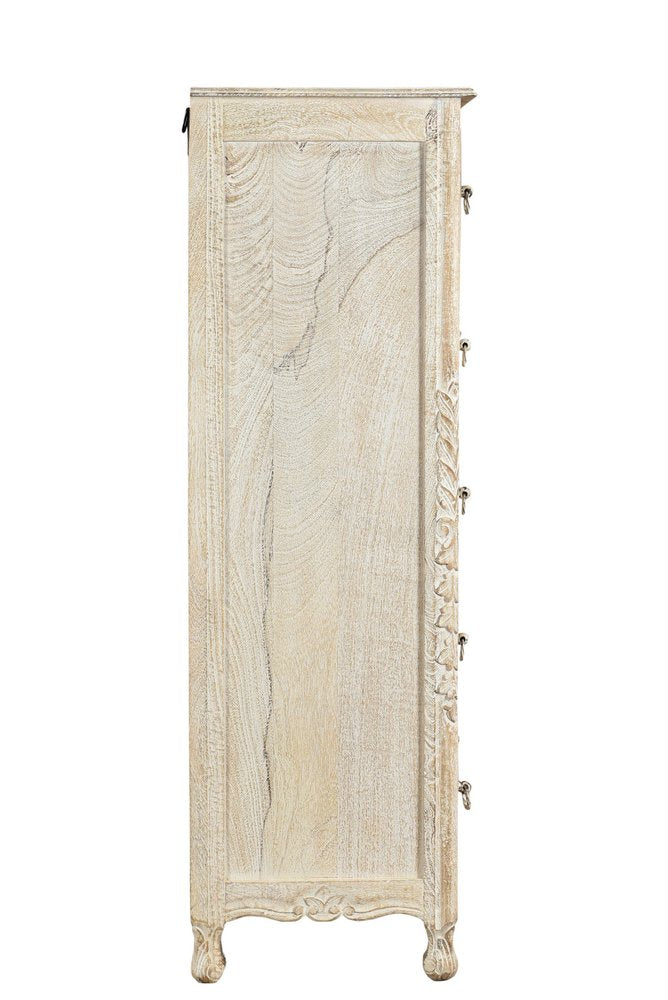 White Solid Wood Seven Drawer Dresser - 57-inch