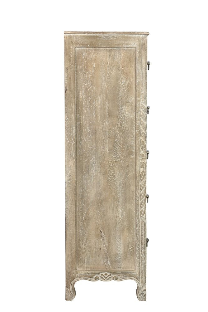 White Solid Wood Seven Drawer Dresser - 57-inch