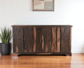 Dark Brown Solid Wood Live Edge Sideboard with Six Doors - 72-inch