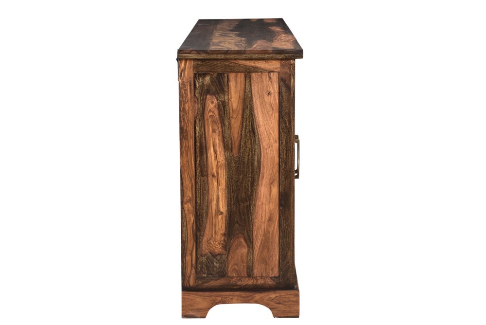 Dark Brown Solid Wood Live Edge Sideboard with Six Doors - 72-inch