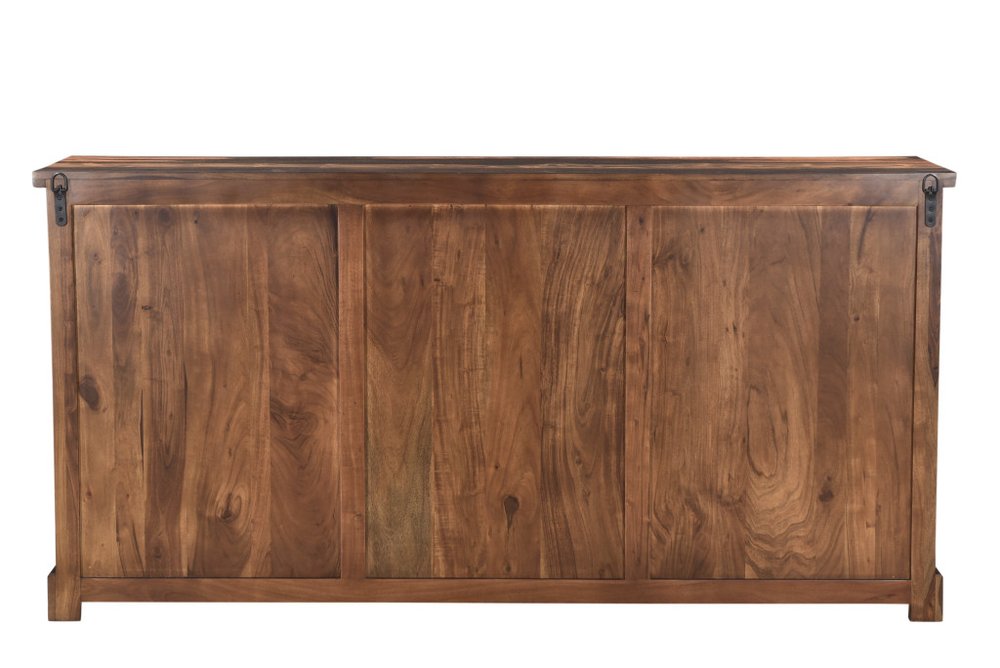 Dark Brown Solid Wood Live Edge Sideboard with Six Doors - 72-inch
