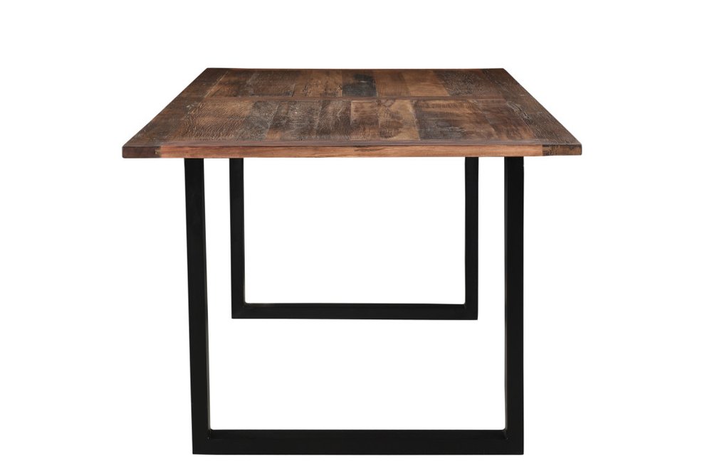 Dark Brown and Black Solid Wood Sled Base Dining Table - 78-inch