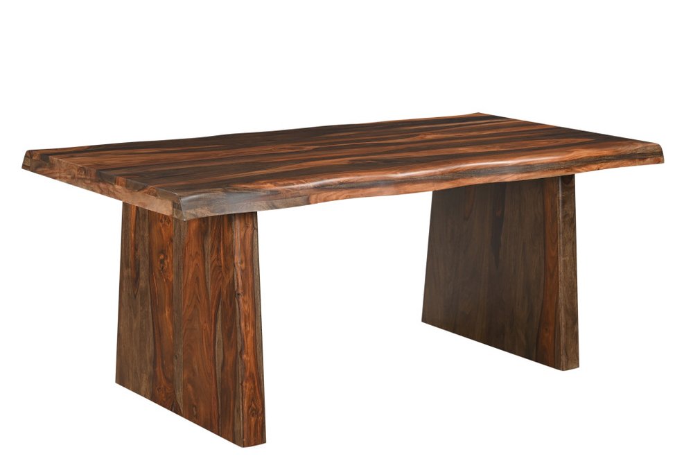 Dark Brown Solid Wood Dining Table - 74-inch