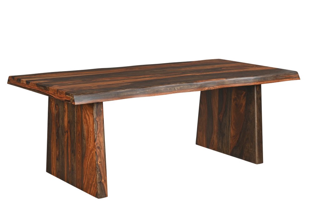 Dark Brown Solid Wood Dining Table - 86-inch