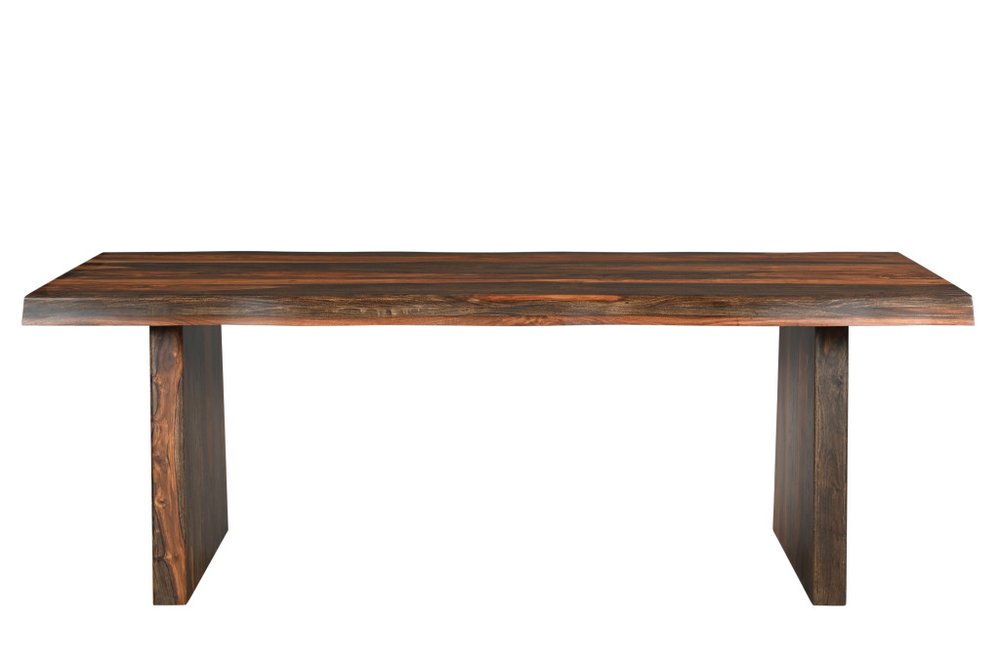 Dark Brown Solid Wood Dining Table - 86-inch