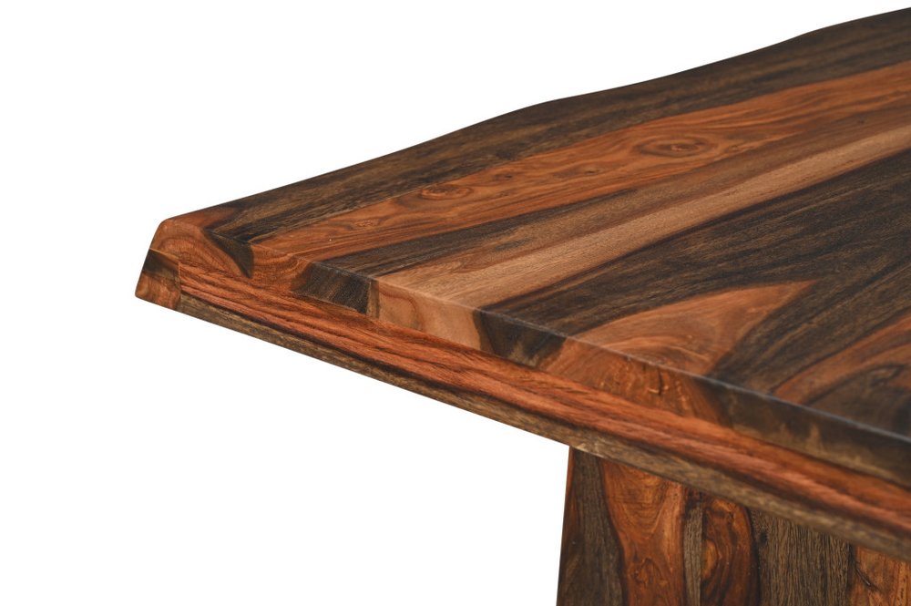 Dark Brown Solid Wood Dining Table - 86-inch