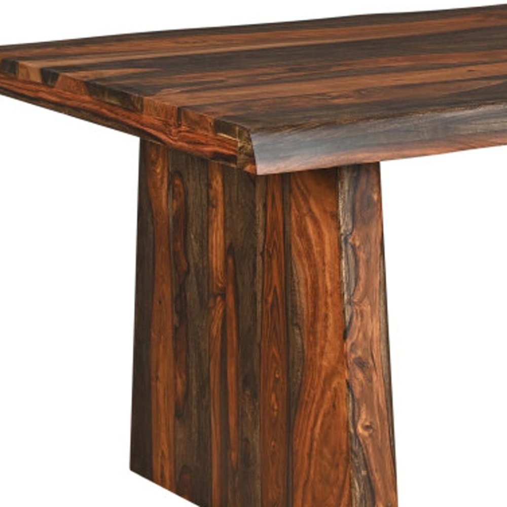 Dark Brown Solid Wood Dining Table - 86-inch