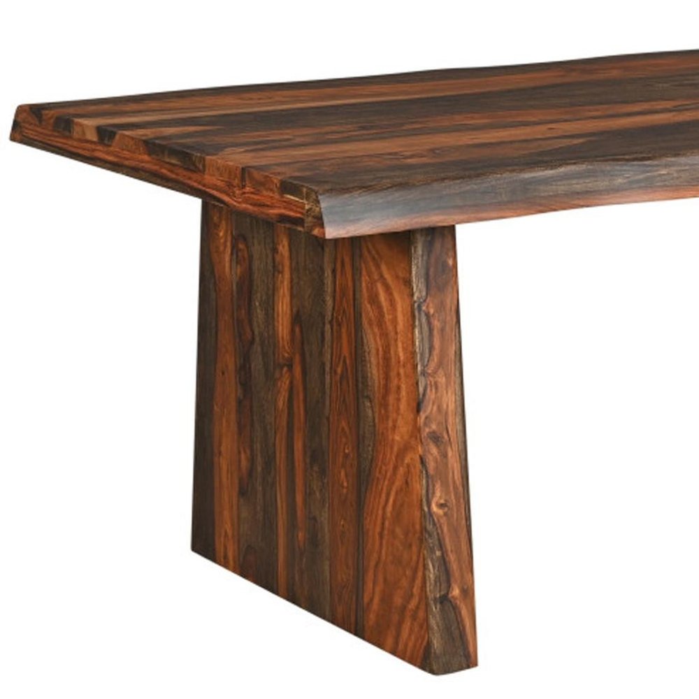 Dark Brown Solid Wood Dining Table - 86-inch