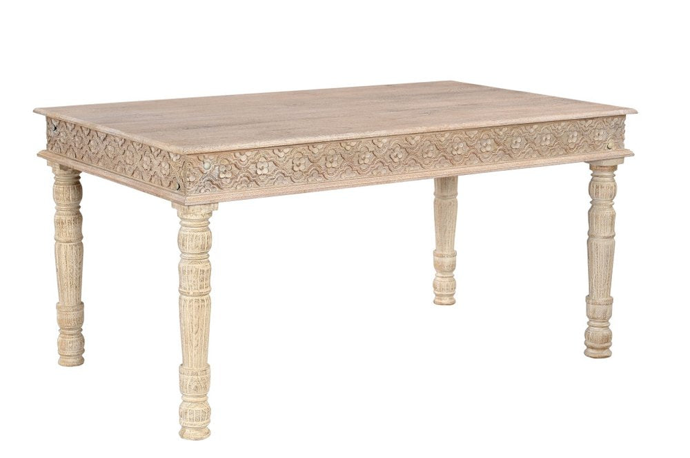 White Solid Wood Dining Table - 60-inch