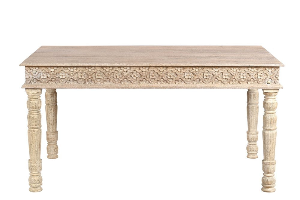 White Solid Wood Dining Table - 60-inch