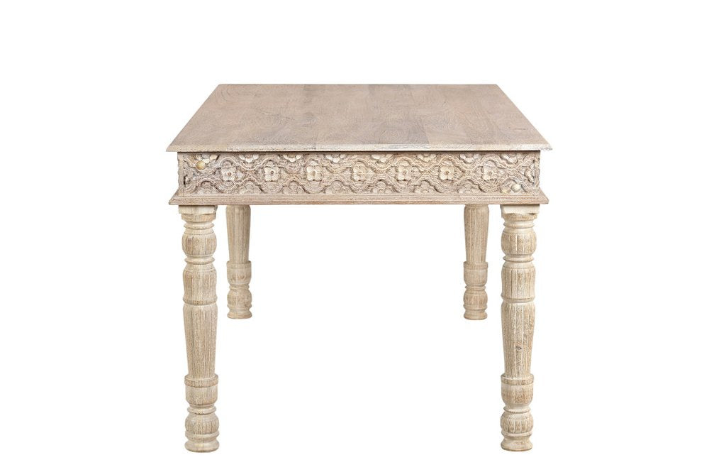 White Solid Wood Dining Table - 60-inch