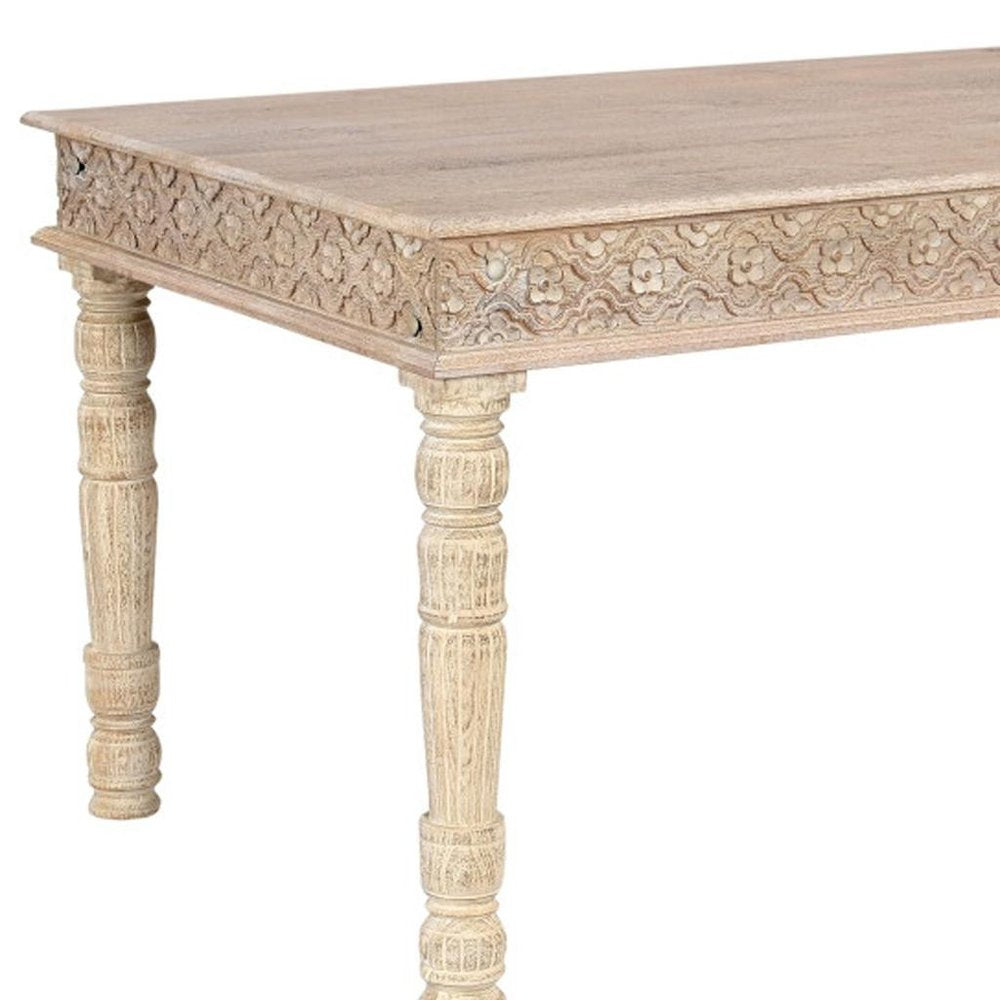White Solid Wood Dining Table - 60-inch