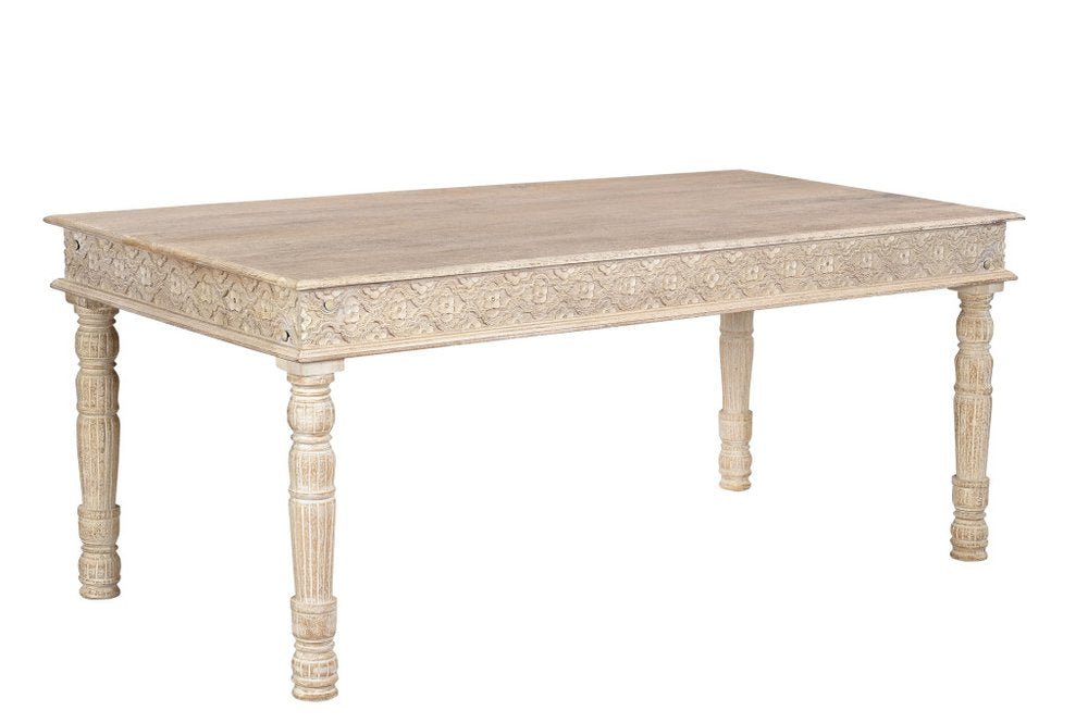 White Solid Wood Dining Table - 72-inch
