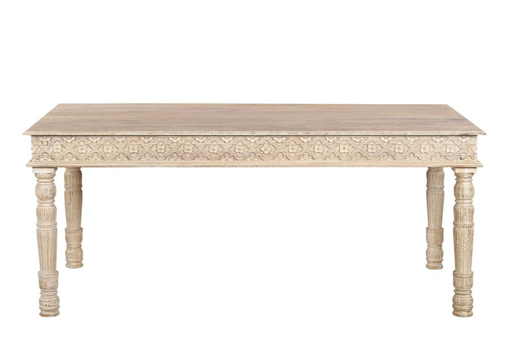 White Solid Wood Dining Table - 72-inch