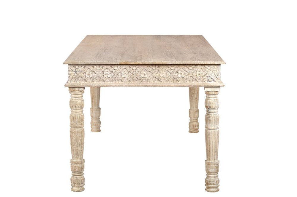White Solid Wood Dining Table - 72-inch